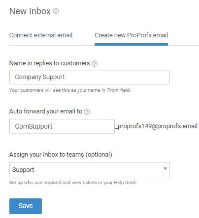 Create new proprofs email
