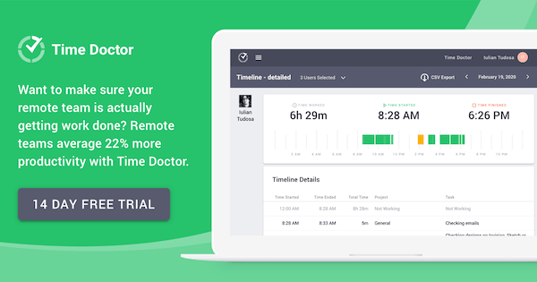 TimeDoctor is an effective tool to track your remote work productivity