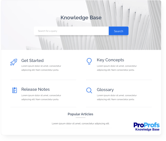 Self-Service Knowledge Base for customer service