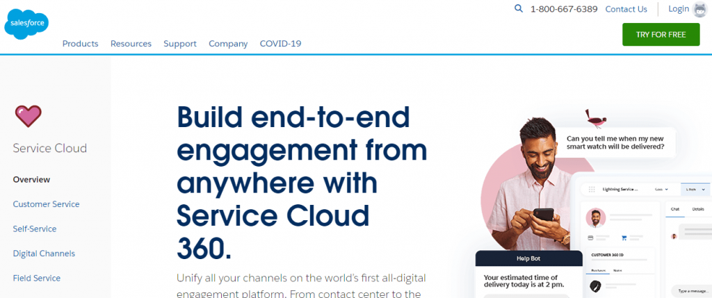 Salesforce Service Cloud is a cloud-based customer support software