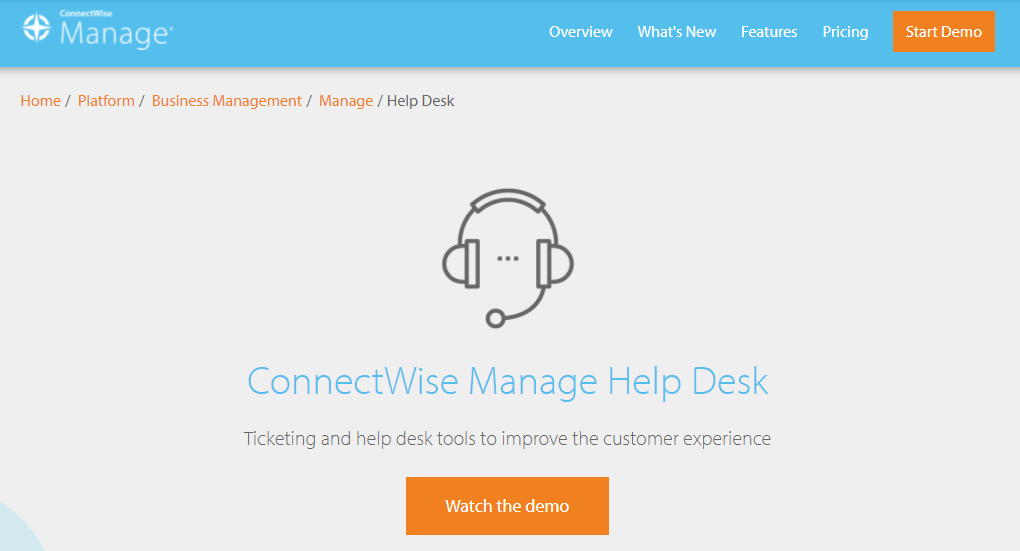 ConnectWise is another popular product like HelpDesk