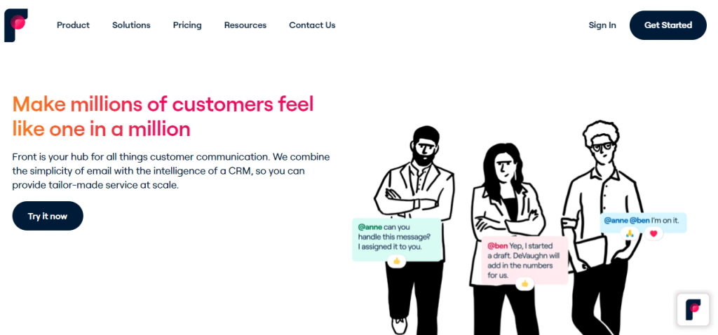 Front is another intuitive email organization software