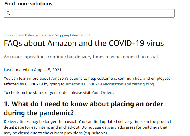 Amazon FAQs