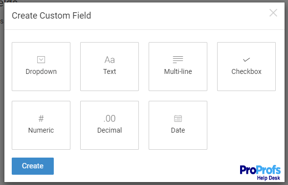 create custom fields in Help Desk.