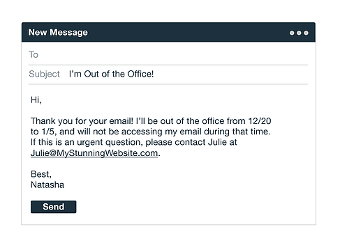 Example of an automated email response