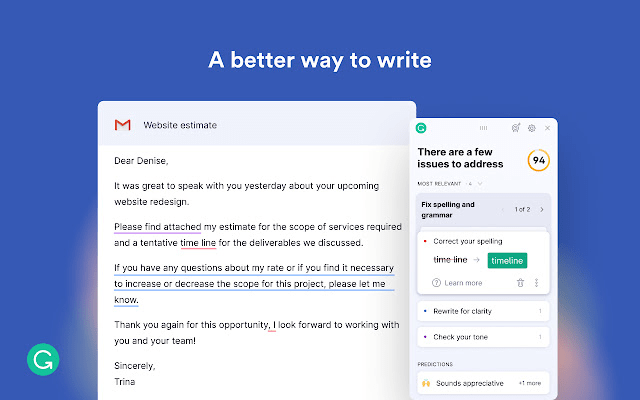 Use an online tool like Grammarly to avoid grammatical blunders.