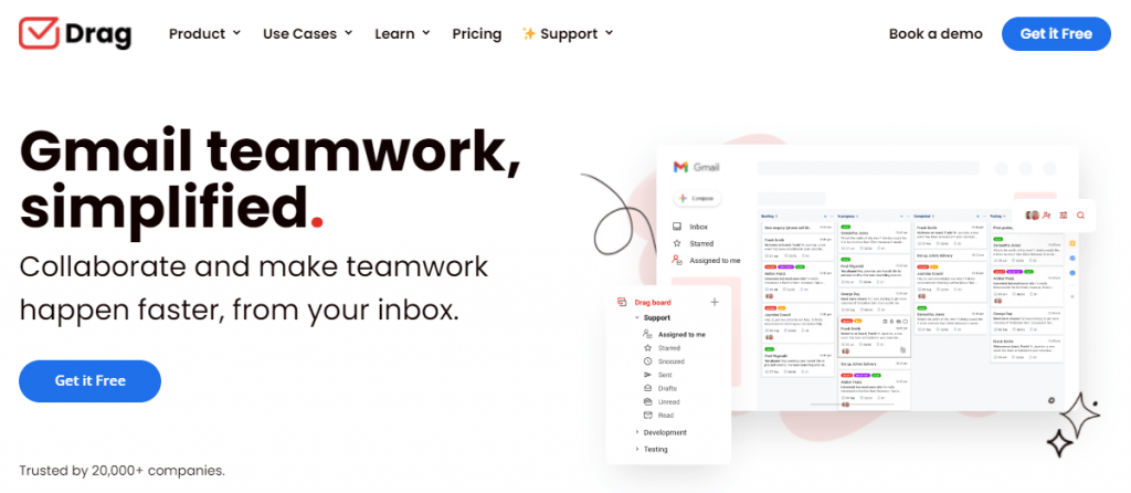 Dragapp is a Gmail-based free help desk ticketing system