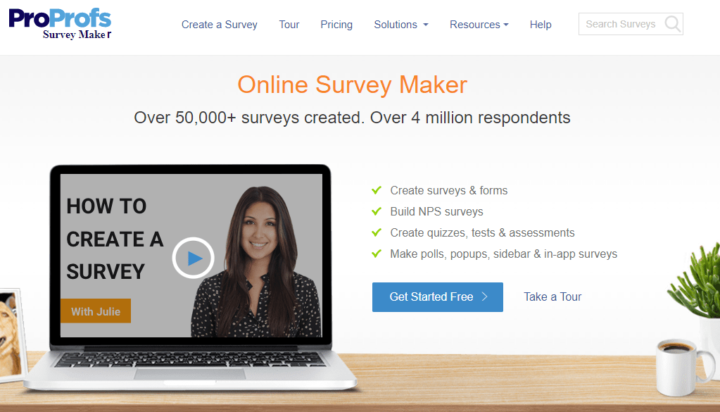 ProProfs Survey Maker is an online survey tool