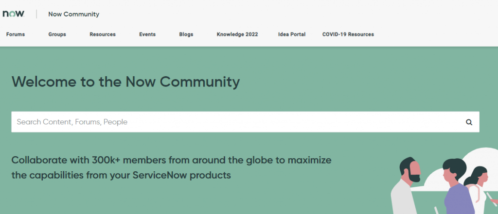 ServiceNow offers a community of over 300k members.