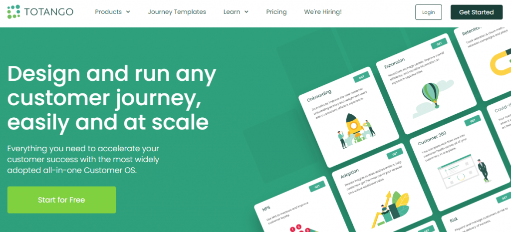 Totango helps you visualize and build customer journeys for your diverse audience