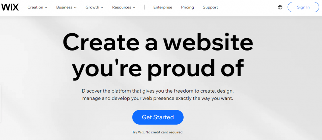 Wix - Create a website you're proud of