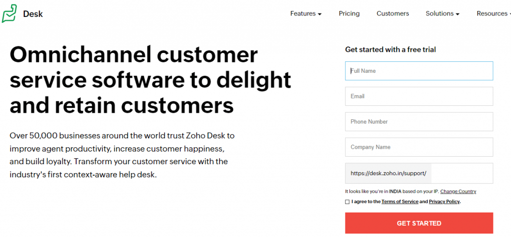 Zoho Desk is an impactful help desk software that offers free ticketing capabilities