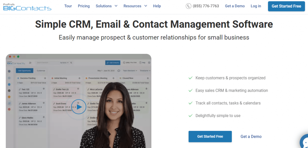 BIGContacts is a CRM, email, and contact management software designed for small businesses. 