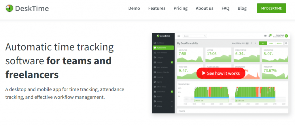 DeskTime - Automatic time tracking software for teams and freelancers