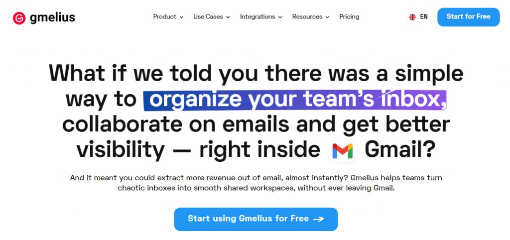 Gmelius is shared inbox system that helps your team collaborate right inside Gmail.