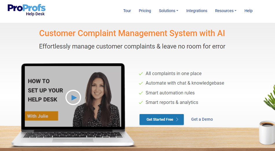 Customer complaint management system with AI