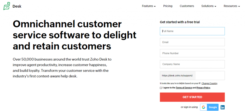Zoho desk is popular alternative to Zendesk