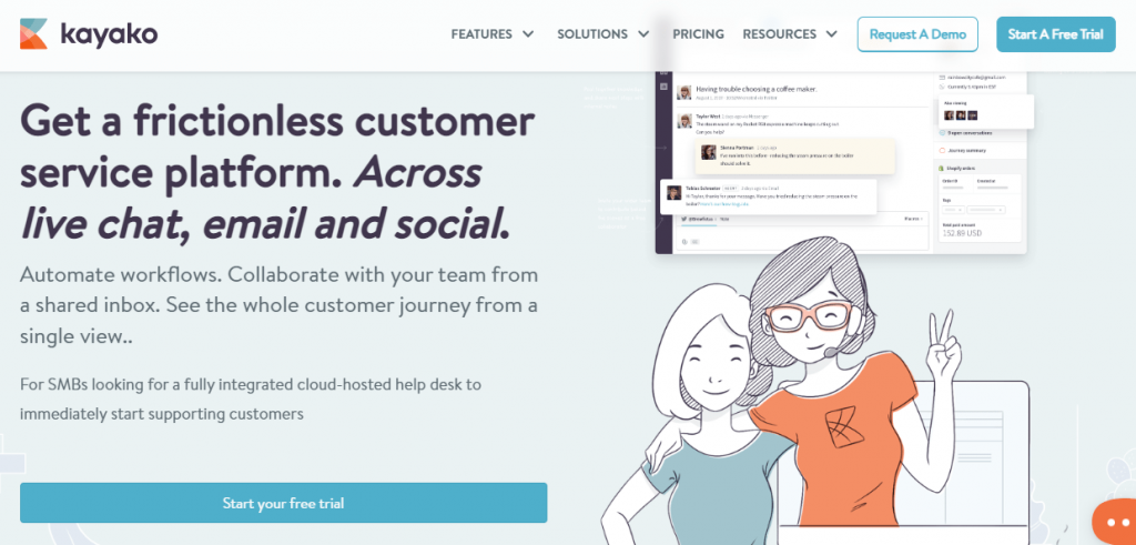 Kayako is a help desk platform for small businesses
