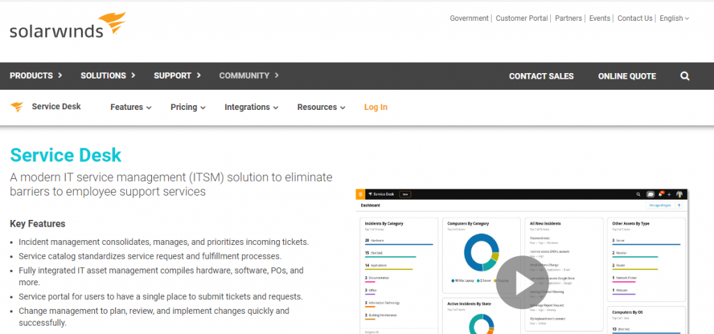 Solarwinds Service Desk is a powerful ServiceNow alternative