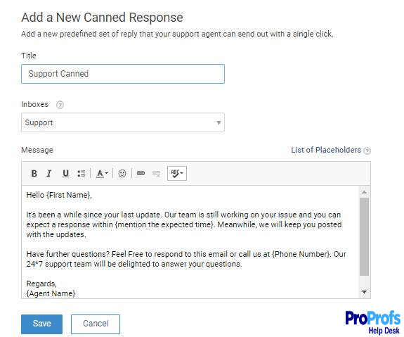 Canned Responses