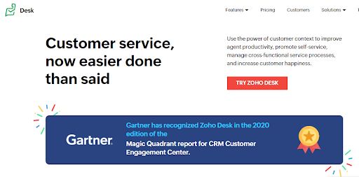 Zoho Desk- The context-aware help desk system