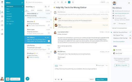 GrooveHQ offers a robust shared email inbox 