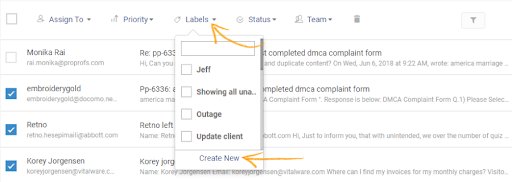 Add Labels in help desk software