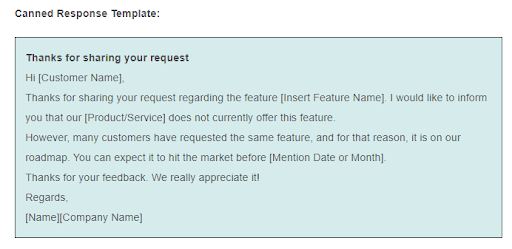 Canned response template