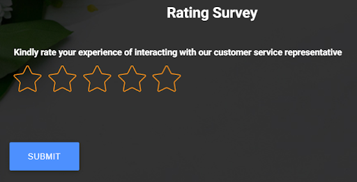 Customer service survey