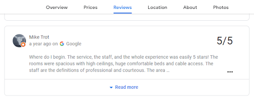 Ask customers to leave online reviews for hotel services