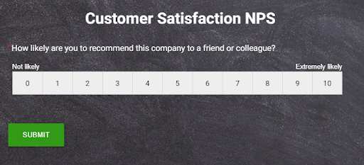 Customer satisfaction NPS 