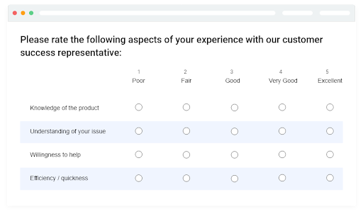 Capture Customer Feedback on Performance