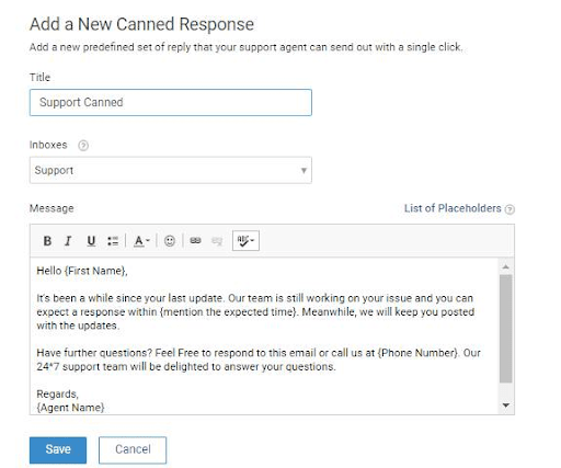 Canned Responses