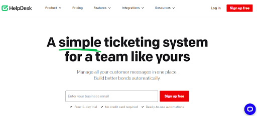 HelpDesk another popular software like Zendesk