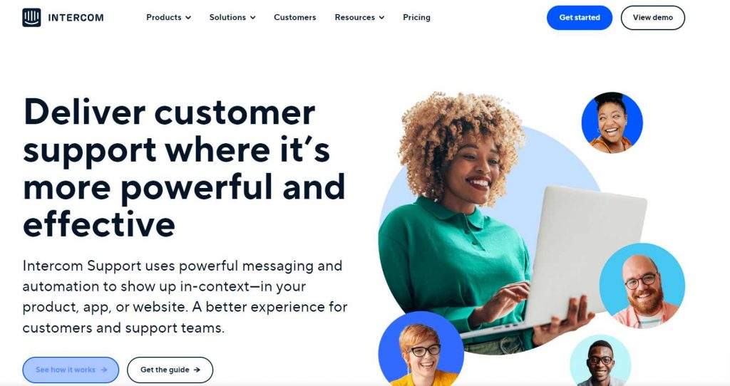 Intercom customer support software