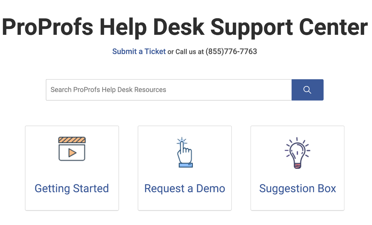 Proprofs help desk support center