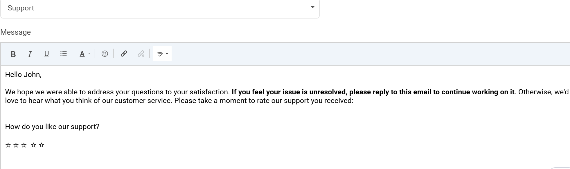 Feedback survey ticketing system