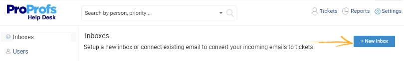 Help desk setup - add new inbox