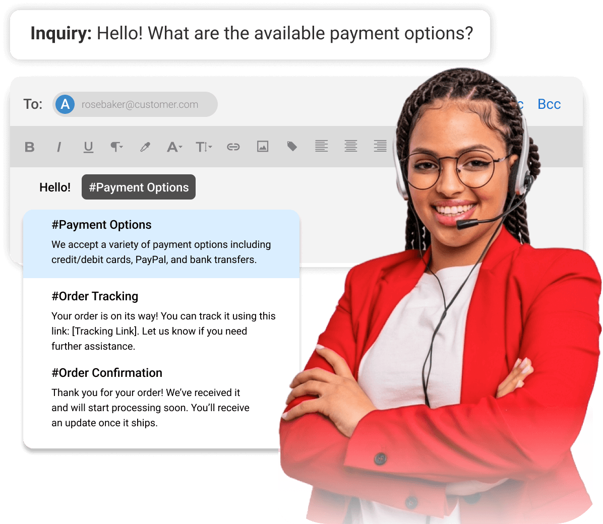 Customer service canned responses