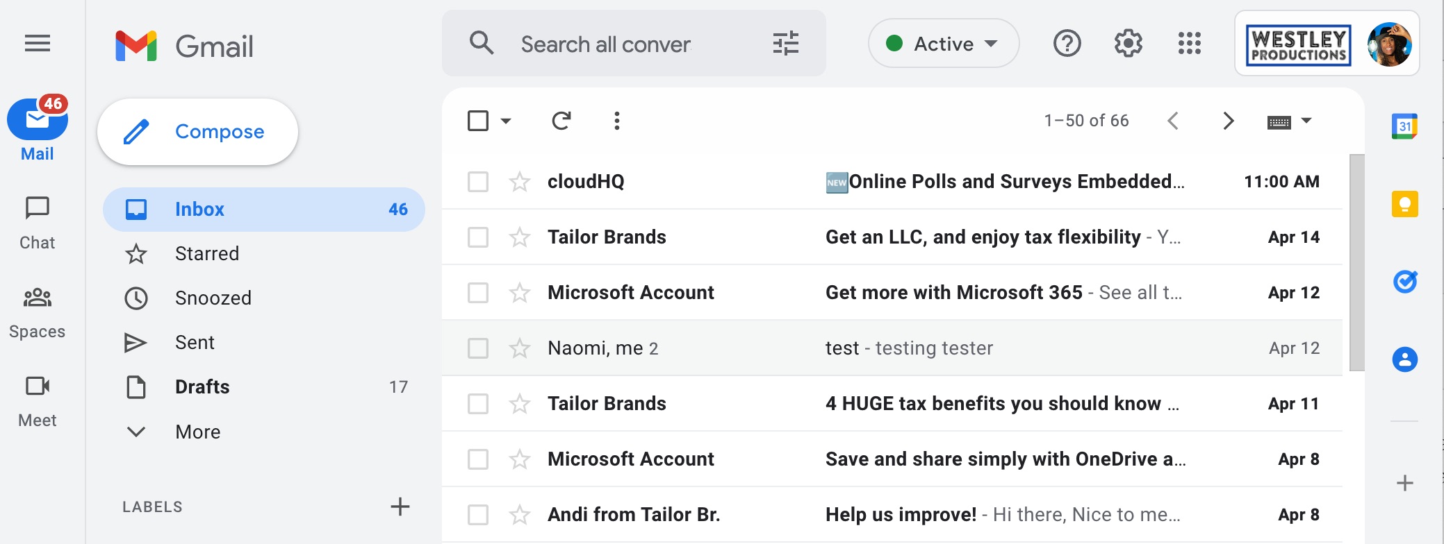 Gmail vs help desk - Gmail inbox interface