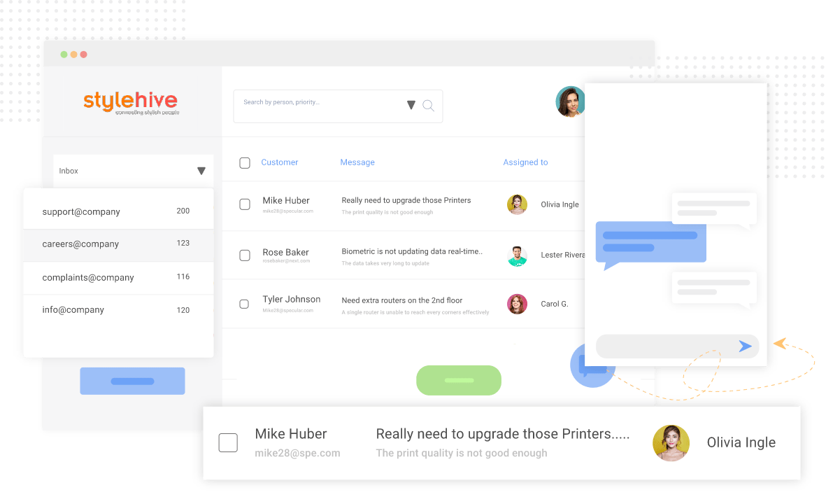 Internal customer service using internal help desk software
