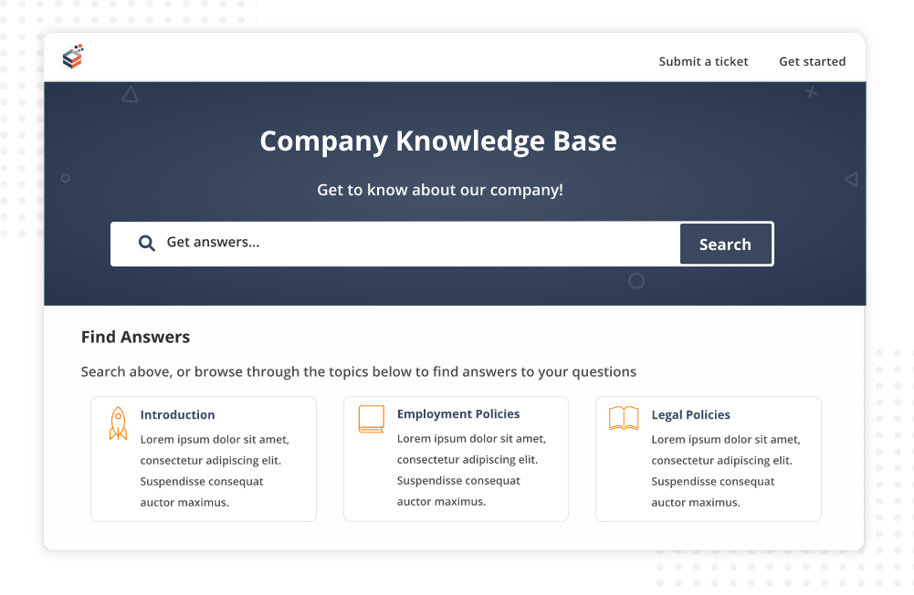 Internal knowledge base template