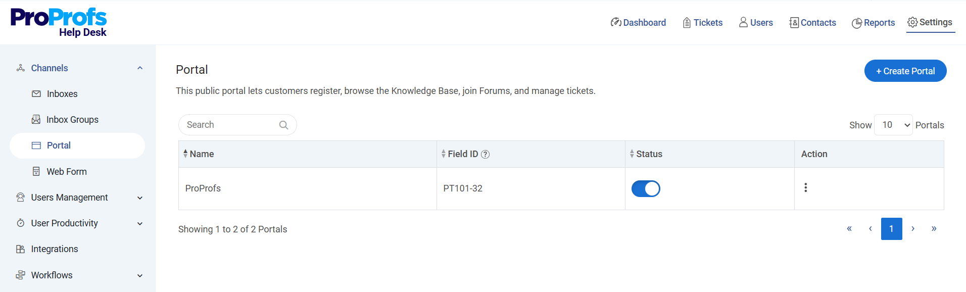 Customer self-service portal