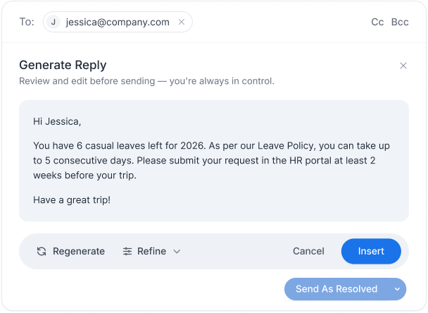 Let AI Write the First Draft of Every Reply